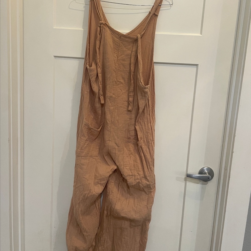 Lovey Melody Linen Overalls